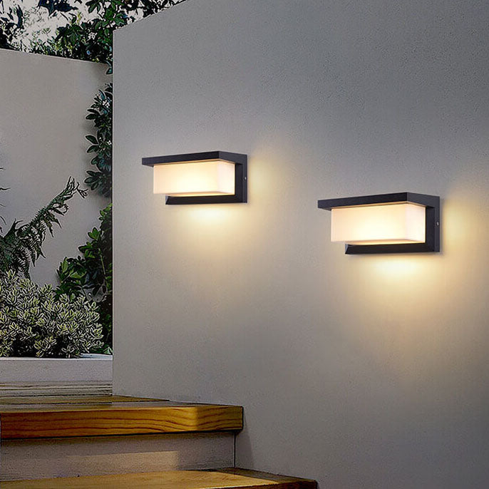 Nowoczesna Minimalistyczna Prostokątna Lampa LED Solarna PC na Zewnątrz do Oświetlenia Patio