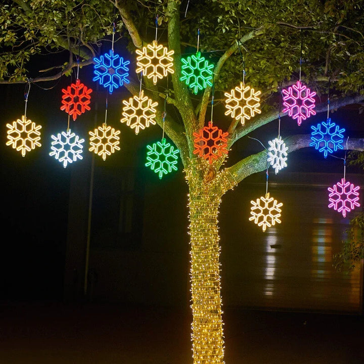 Wodoodporna Lampa LED w Kształcie Płatka Śniegu do Festiwalowej Zimowej Dekoracji