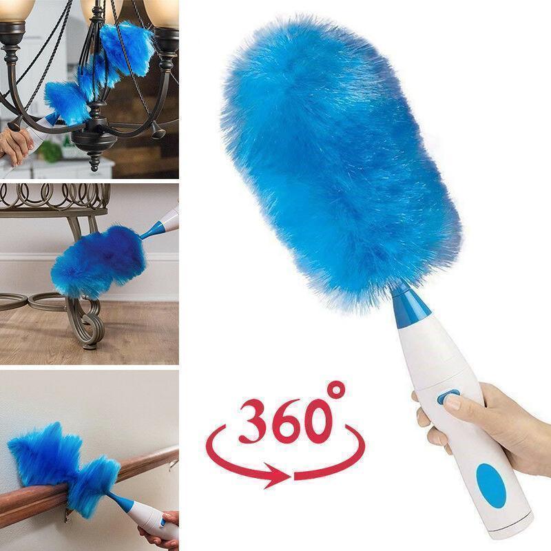Obrotowy elektryczny duster 360° z silnikiem i ściereczką do kurzu z 2 szczotkami
