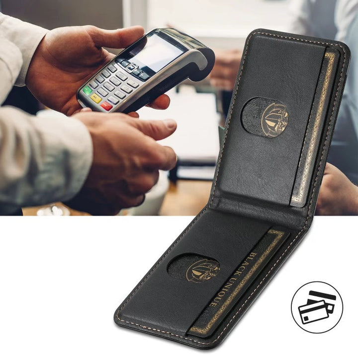 Etui skórzane LuxCase z miejscem na karty i stojakiem – kompatybilne z iPhone |