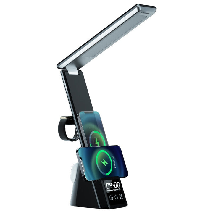 Lampa biurkowa z bezprzewodową ładowarką