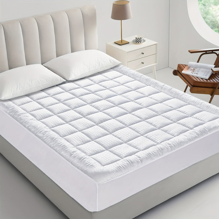 Ultimate Cooling Mattress Pad – Premium Quilted Pillow Top, Luksusowo Puszysty i Ultra-Przewiewny z Bezpieczną Pokrywą na Materac o Głębokości 14-18 Cal – Zwiększony Komfort Snu, 1szt |