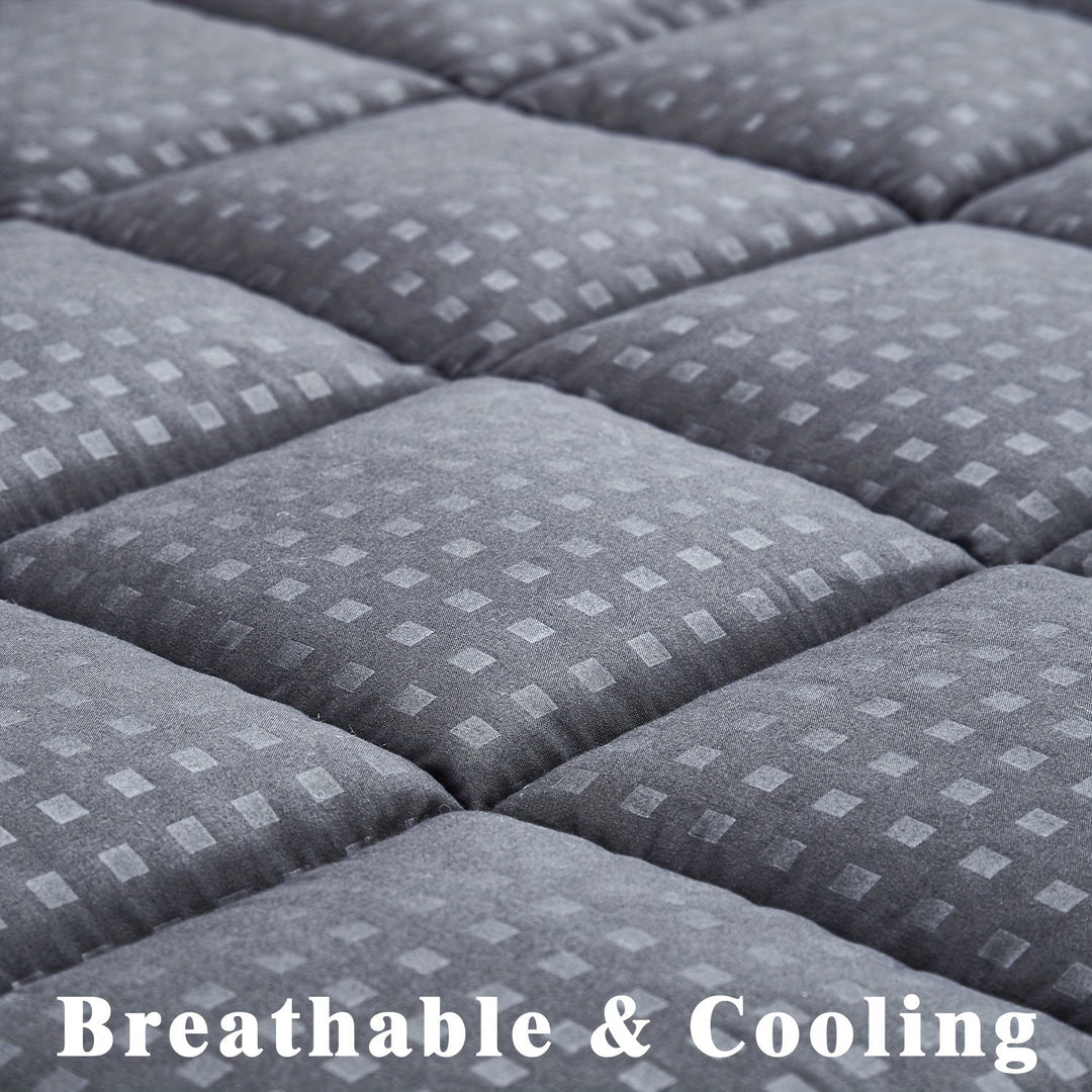 Ultimate Cooling Mattress Pad – Premium Quilted Pillow Top, Luksusowo Puszysty i Ultra-Przewiewny z Bezpieczną Pokrywą na Materac o Głębokości 14-18 Cal – Zwiększony Komfort Snu, 1szt |