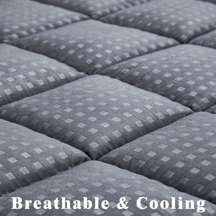Ultimate Cooling Mattress Pad – Premium Quilted Pillow Top, Luksusowo Puszysty i Ultra-Przewiewny z Bezpieczną Pokrywą na Materac o Głębokości 14-18 Cal – Zwiększony Komfort Snu, 1szt |