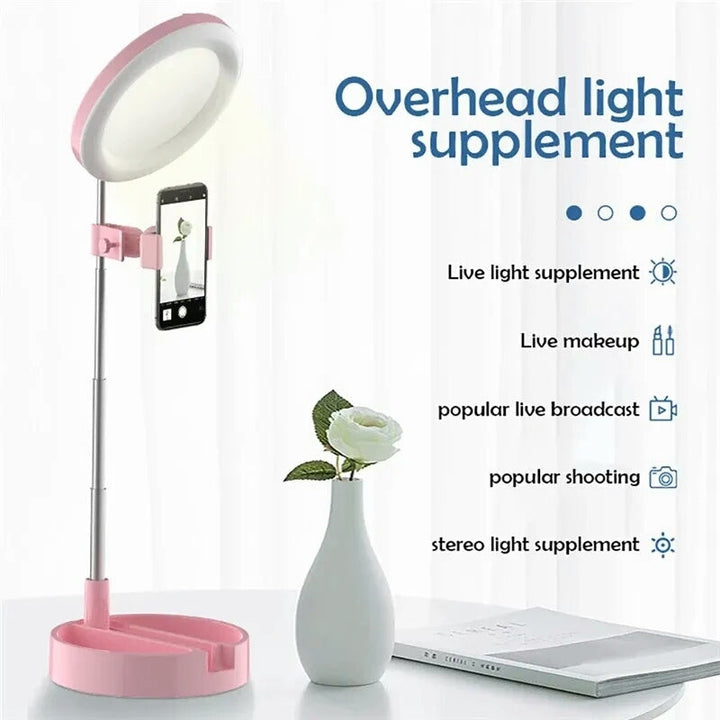 Lampa Ring Light z Lustrem do Makijażu i Uchwyt na Telefon