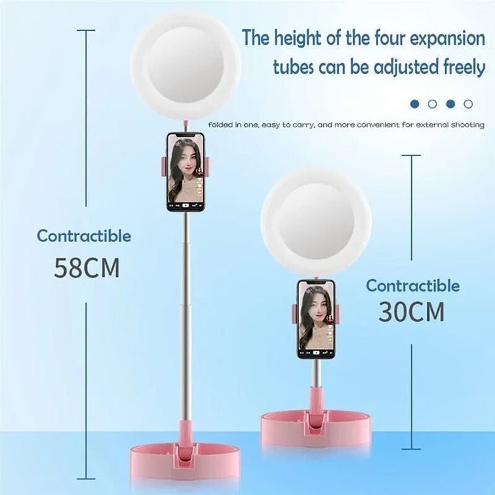Lampa Ring Light z Lustrem do Makijażu i Uchwyt na Telefon