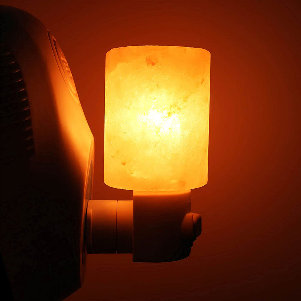 Naturalna lampa solna z kryształu himalajskiego | Lampa nocna na stolik