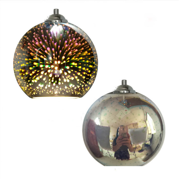 Nowoczesna kreatywna 3D kolorowa szklana lampa wisząca z jedną żarówką w kształcie kopuły
