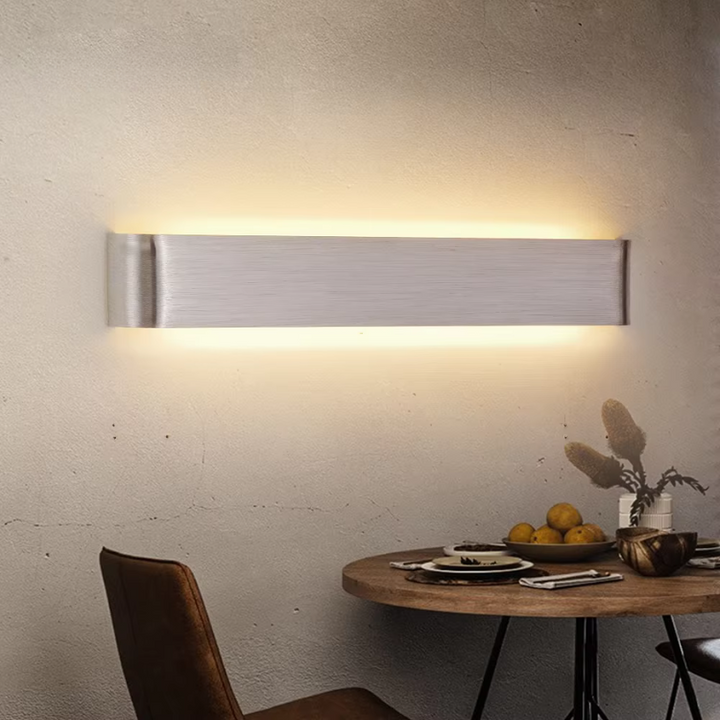 Nordycka Lampa Ścienna LED - Nowoczesna Lampa Ścienna z Aluminium Szczotkowanego