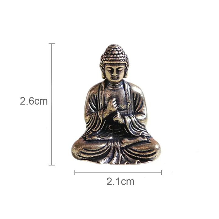 10-częściowa miniaturowa figura Buddy siedzącego z mosiądzu do podróży, kultu buddyjskiego, dekoracja biurka w domu i biurze