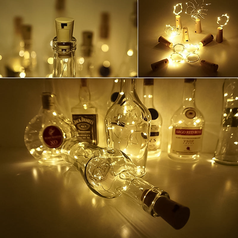 Świeczka LED do Butelki Korkowa Lampa Nocna DIY Dekoracja Prezent
