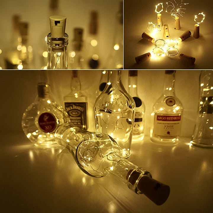 Świeczka LED do Butelki Korkowa Lampa Nocna DIY Dekoracja Prezent