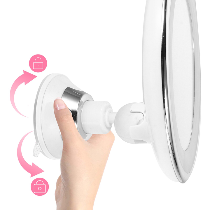 Lunora Lusterko do Makijażu LED | Powiększenie 10x | Obrót 360° | Kompaktowe i Przyjazne w Podróży