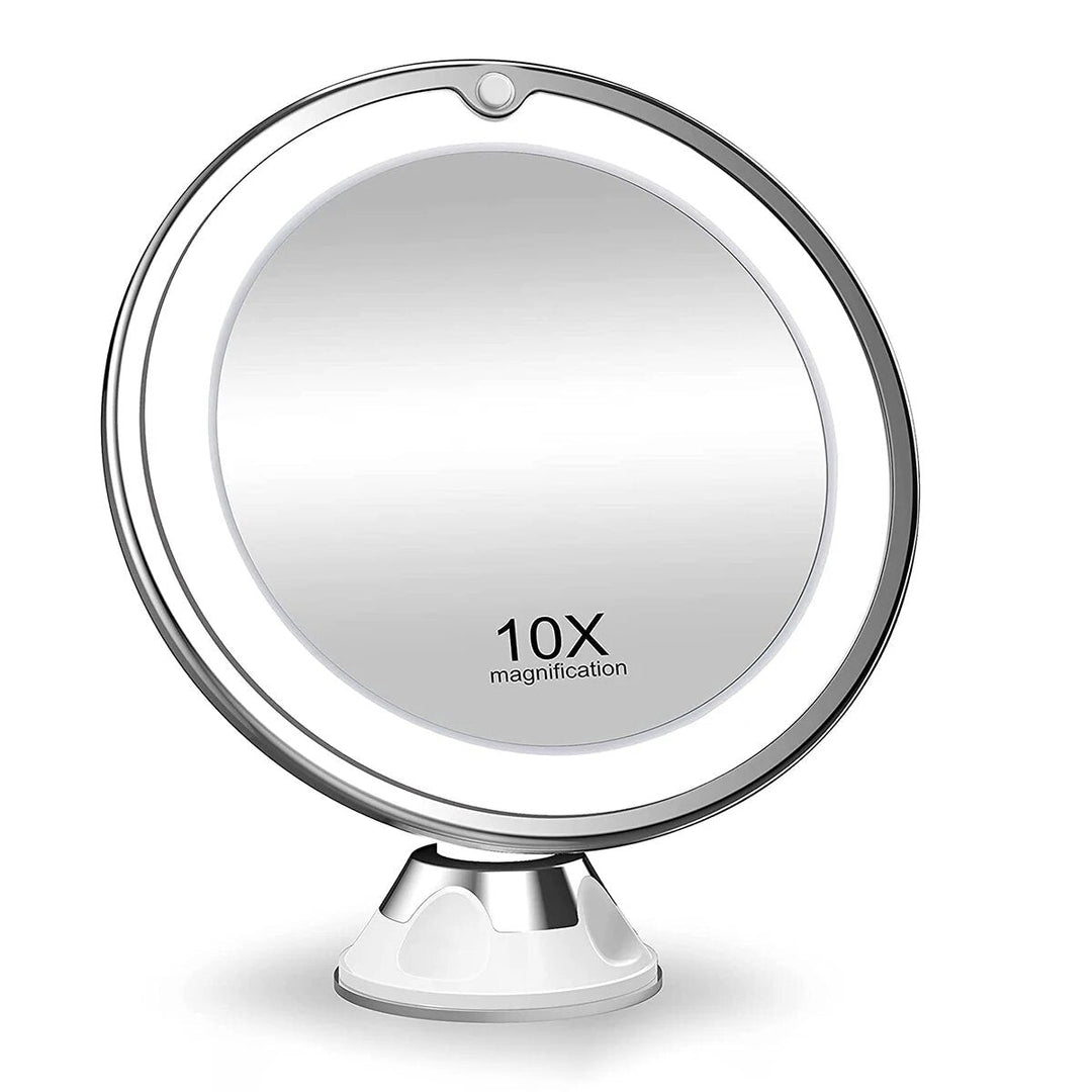 Lunora Lusterko do Makijażu LED | Powiększenie 10x | Obrót 360° | Kompaktowe i Przyjazne w Podróży