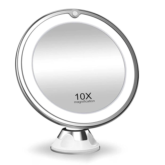 Lunora Lusterko do Makijażu LED | Powiększenie 10x | Obrót 360° | Kompaktowe i Przyjazne w Podróży