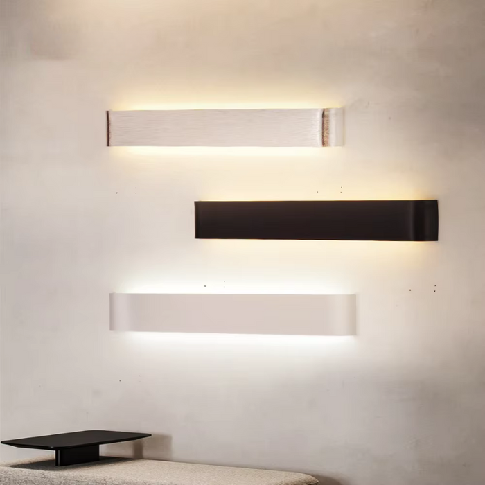 Nordycka Lampa Ścienna LED - Nowoczesna Lampa Ścienna z Aluminium Szczotkowanego