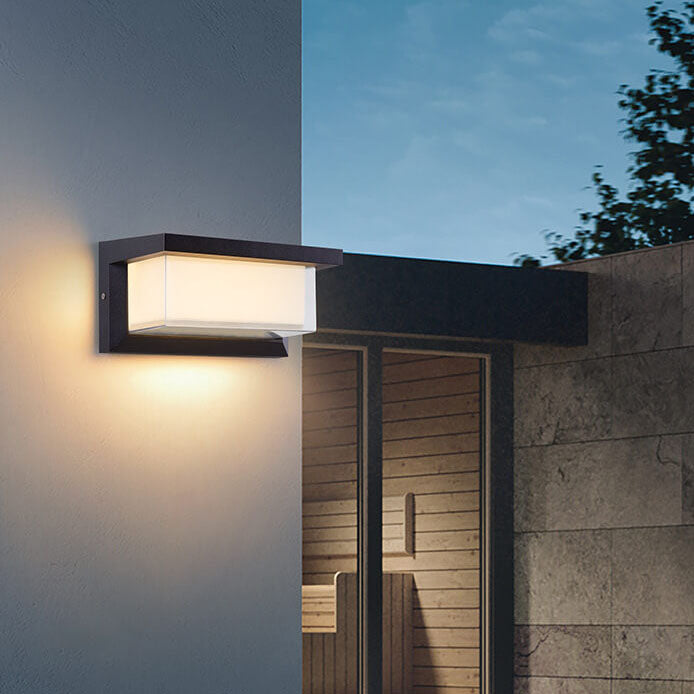 Nowoczesna Minimalistyczna Prostokątna Lampa LED Solarna PC na Zewnątrz do Oświetlenia Patio
