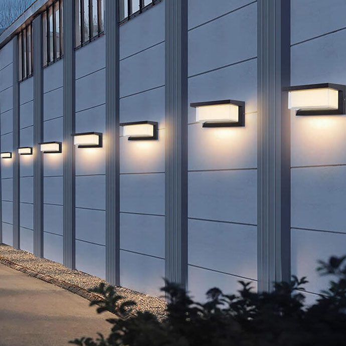 Nowoczesna Minimalistyczna Prostokątna Lampa LED Solarna PC na Zewnątrz do Oświetlenia Patio