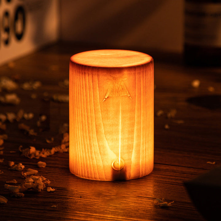 LumiWood – Lampa stołowa LED z baterią i dotykowym sterowaniem