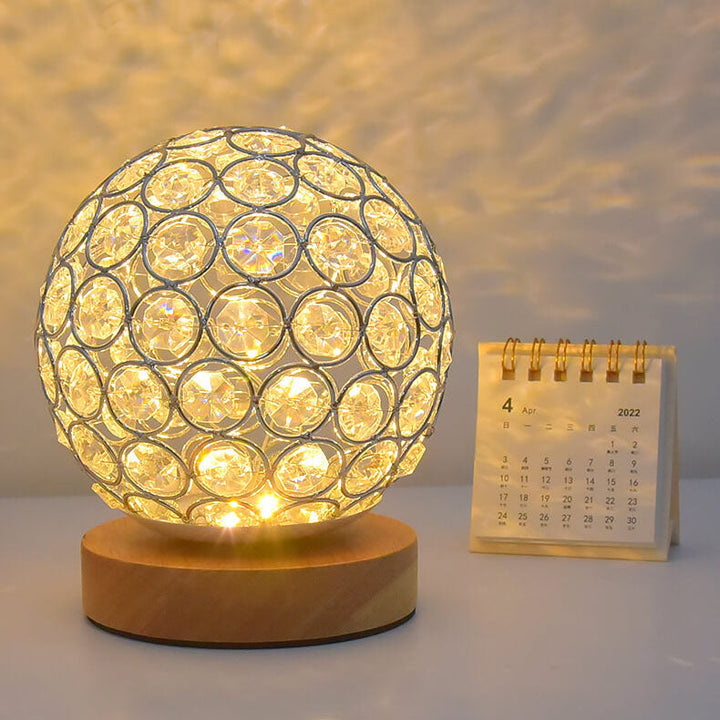 Nowoczesna minimalistyczna okrągła lampa biurkowa LED z możliwością ładowania przez USB