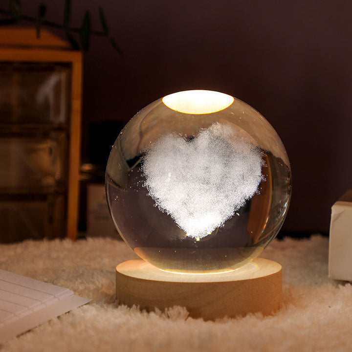 Świecąca Kula Kryształowa Nocna Lampa