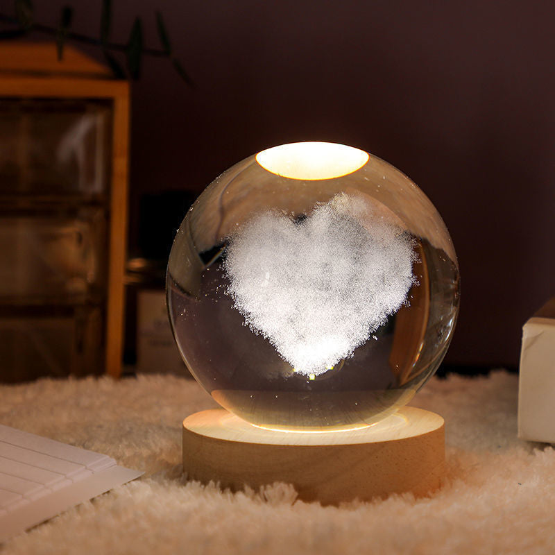 Świecąca Kula Kryształowa Nocna Lampa