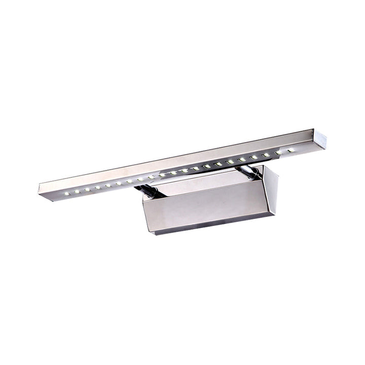 Prostokątne Lustro Wewnętrzne z Oświetleniem Stal Nierdzewna 16"/19.5" W LED Nowoczesne Oświetlenie Ścienne w Chromie, Ciepłe/Białe Światło