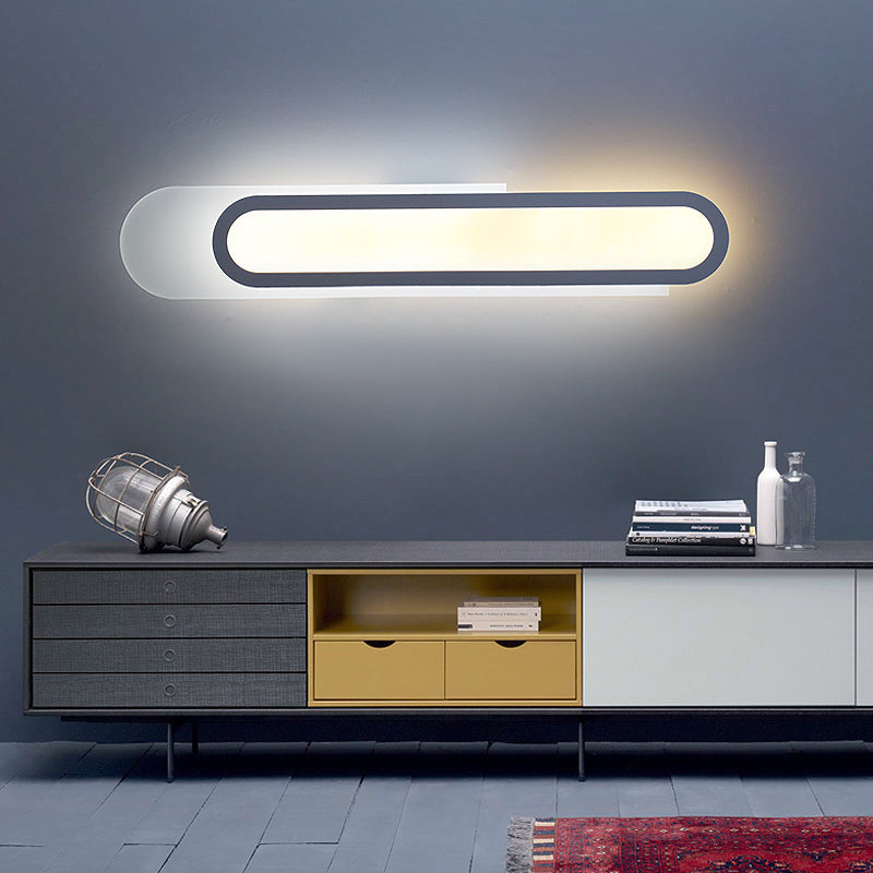 Lampa LED do lustra łazienkowego z prostokątnym akrylowym kloszem, białe kinkiety na ścianę w ciepłym/białym świetle, szerokość 12"/18"/20"