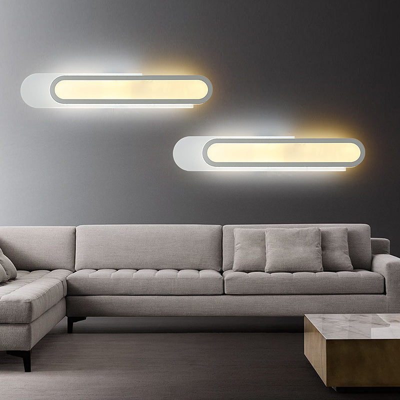 Lampa LED do lustra łazienkowego z prostokątnym akrylowym kloszem, białe kinkiety na ścianę w ciepłym/białym świetle, szerokość 12"/18"/20"