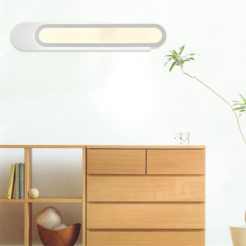 Lampa LED do lustra łazienkowego z prostokątnym akrylowym kloszem, białe kinkiety na ścianę w ciepłym/białym świetle, szerokość 12"/18"/20"