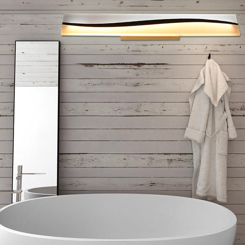 Lampa Lustro Makijażowe Akrylowe Prosta 16"/19.5"/23" Szerokość LED Oświetlenie Łazienkowe nad Lustrem w Ciepłej/Białej, Odporna na Wodę i Mgłę