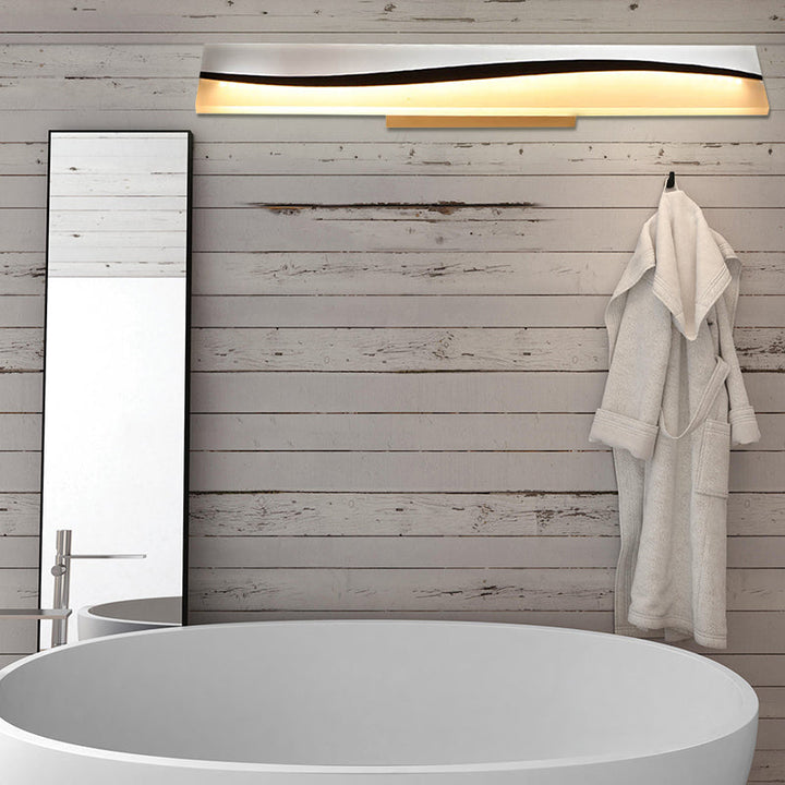 Lampa Lustro Makijażowe Akrylowe Prosta 16"/19.5"/23" Szerokość LED Oświetlenie Łazienkowe nad Lustrem w Ciepłej/Białej, Odporna na Wodę i Mgłę