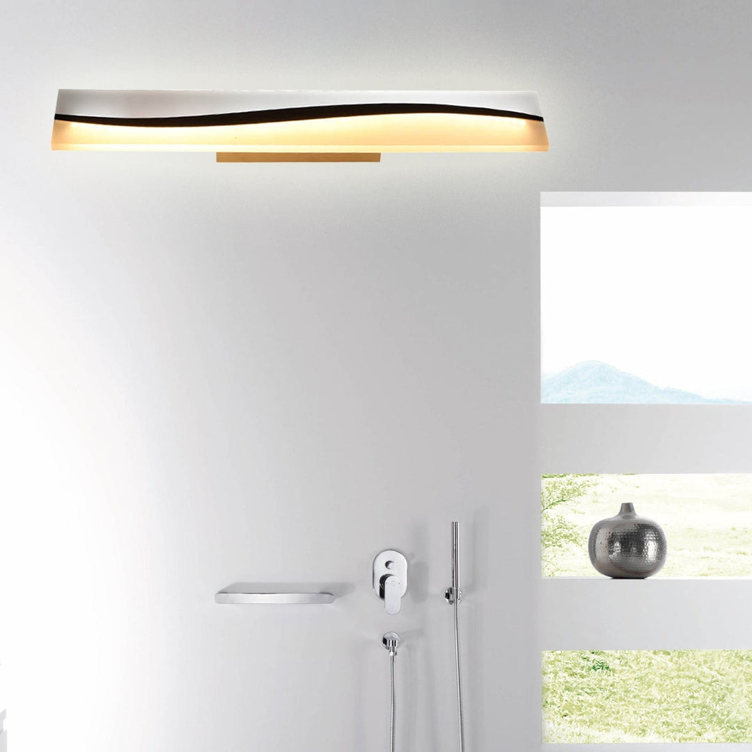 Lampa Lustro Makijażowe Akrylowe Prosta 16"/19.5"/23" Szerokość LED Oświetlenie Łazienkowe nad Lustrem w Ciepłej/Białej, Odporna na Wodę i Mgłę