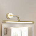 Lustro makijażowe w kształcie cylindra 16"/20" W Slim z oświetleniem LED w stylu modernistycznym, metalowa lampa ścienna w kolorze złotym do sypialni, ciepłe/białe światło