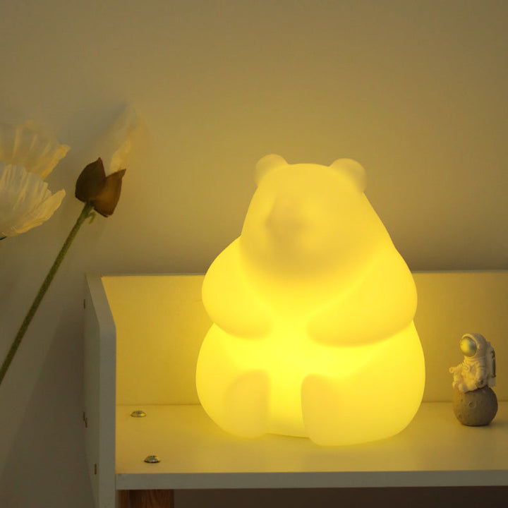 Współczesna Kreatywna Lampa Stołowa PE LED w Kształcie Misia do Salonu