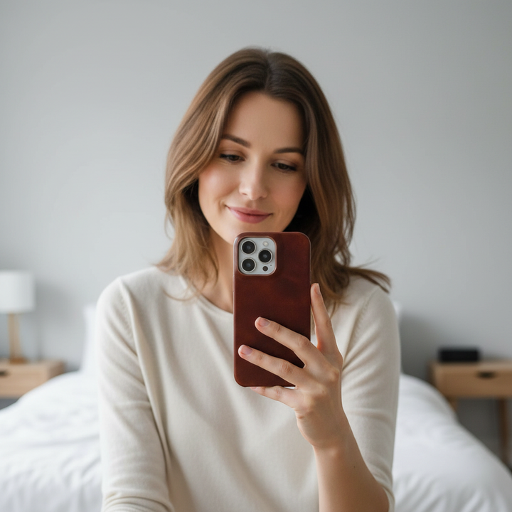 Etui z prawdziwej skóry olejowej na Apple iPhone