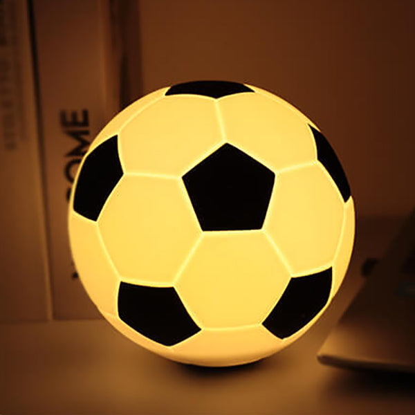 Kreatywna Lampa Nocna LED w Kształcie Piłki Nożnej z Silikonu, Ładowana przez USB