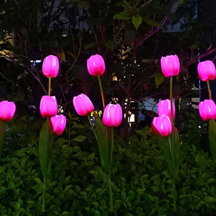 Słoneczna Lampa Tulipanowa do Ogrodu LED Lampa Kwiatowa na Ziemi