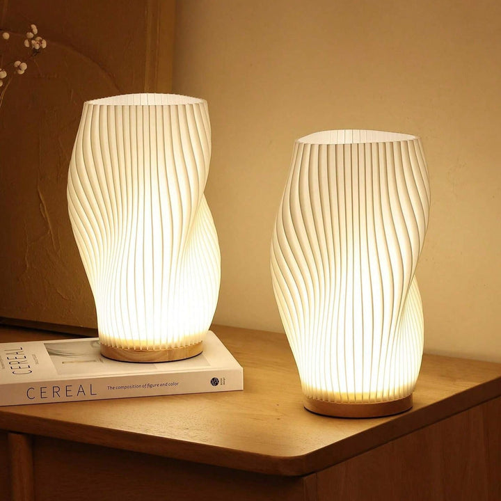 Lampa Stołowa z Eleganckim Wzorem Fali z Zasilaniem USB | WaveGlow