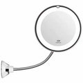 Lustro kosmetyczne LED o 10-krotnym powiększeniu, montowane na ścianie, z lampą, uniwersalne, składane 360 stopni MFlexible Mirror