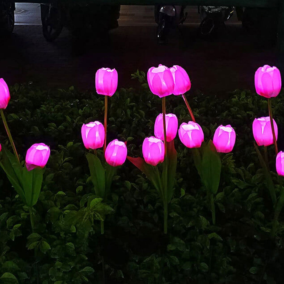 Słoneczna Lampa Tulipanowa do Ogrodu LED Lampa Kwiatowa na Ziemi