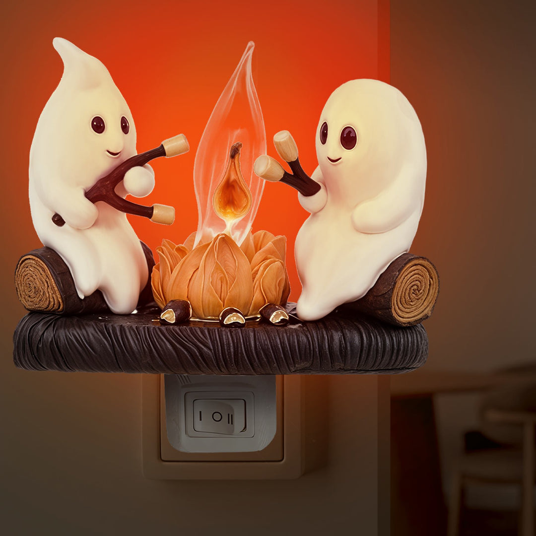 Halloweenowe Duchy Ognisko Nocna Lampa