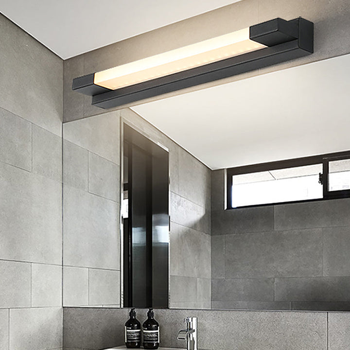 Prosty Prosty Lustrzany Lampa Ścienna LED w Łazience w Czarnym Kolorze, Ciepłe/Białe Światło