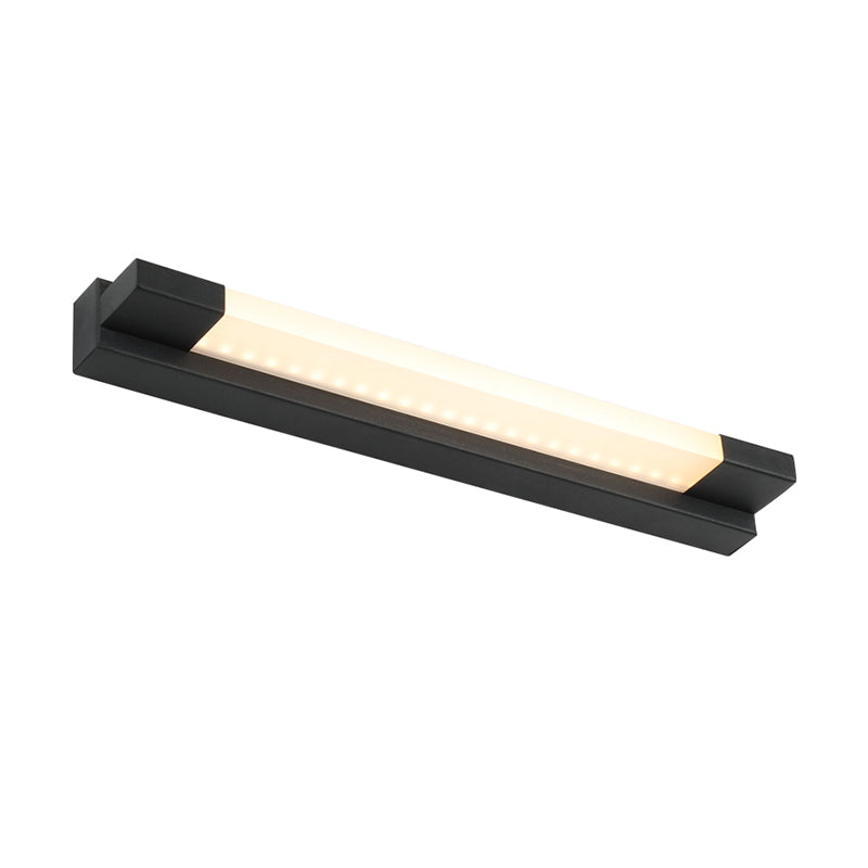 Prosty Prosty Lustrzany Lampa Ścienna LED w Łazience w Czarnym Kolorze, Ciepłe/Białe Światło