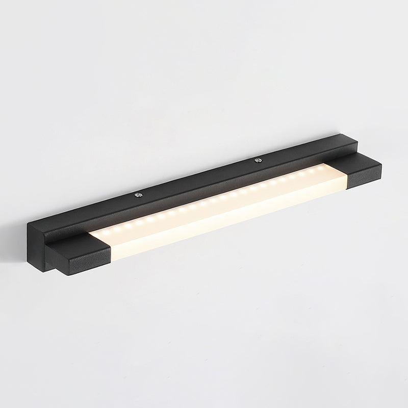 Prosty Prosty Lustrzany Lampa Ścienna LED w Łazience w Czarnym Kolorze, Ciepłe/Białe Światło