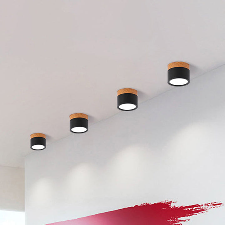 Nowoczesna Lampa Sufitowa Macaron – Kompaktowe Oświetlenie Metalowo-Drewniane do Kuchni i Baru w Kolorze Żółtym, Niebieskim i Czarnym