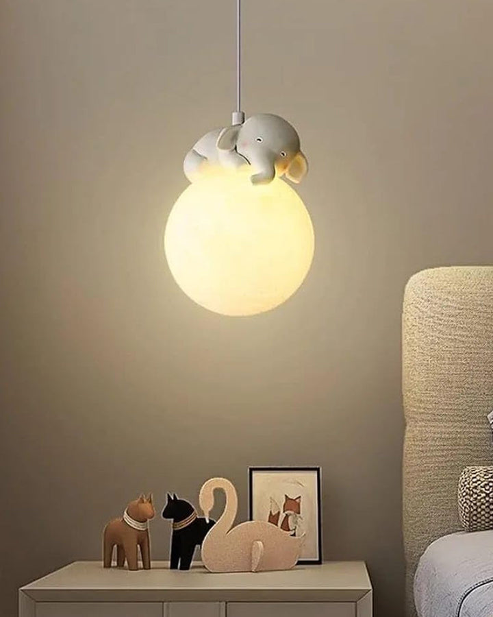 Urocza lampa wisząca w kształcie księżyca - Słoń