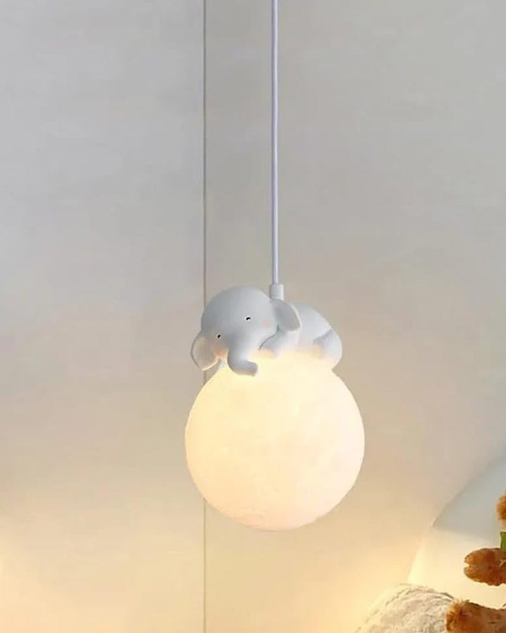 Urocza lampa wisząca w kształcie księżyca - Słoń