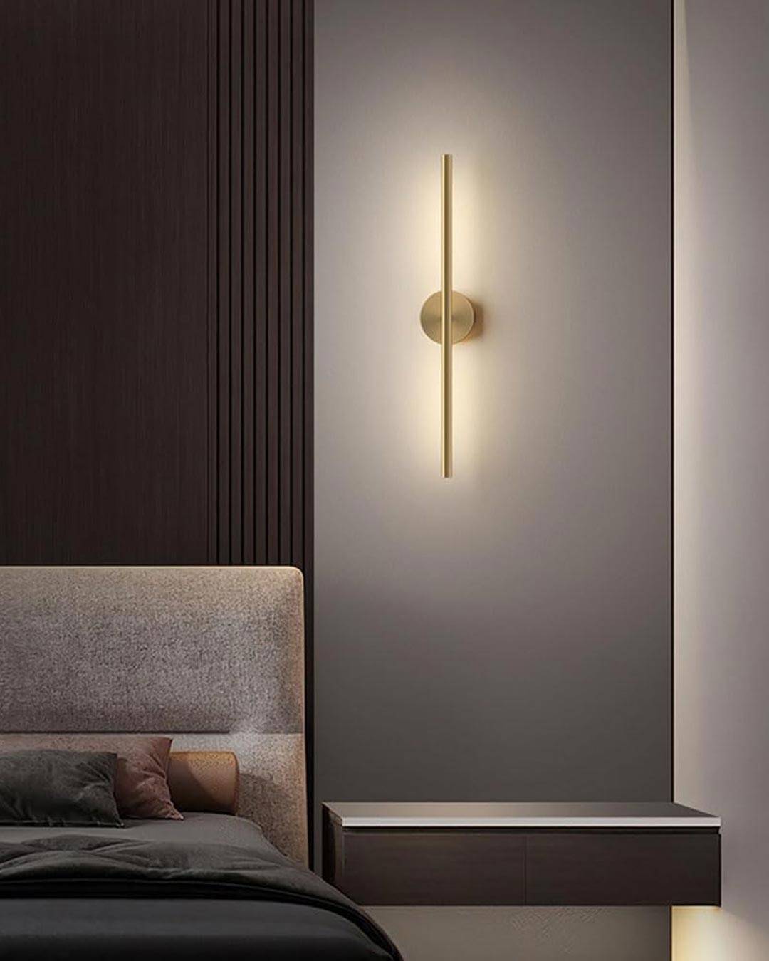 Nowoczesna Lampa Ścienna LED w Stylu Liniowym - Złota