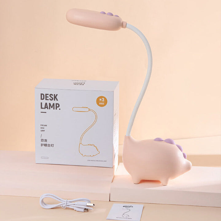 Ładowana lampa biurkowa LED z dinozaurem w kreskówkowym stylu, dbająca o wzrok